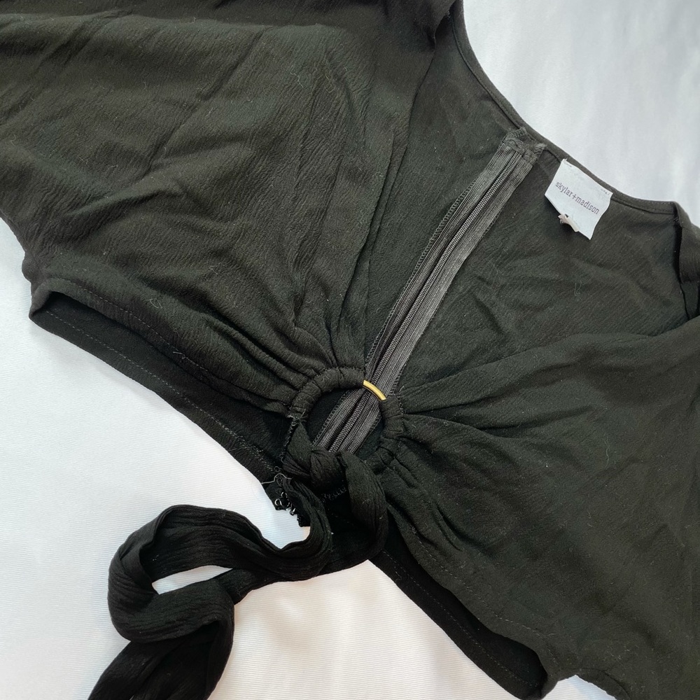 Skylar + Madison Ruby and Jenna Black Tie Crop Top